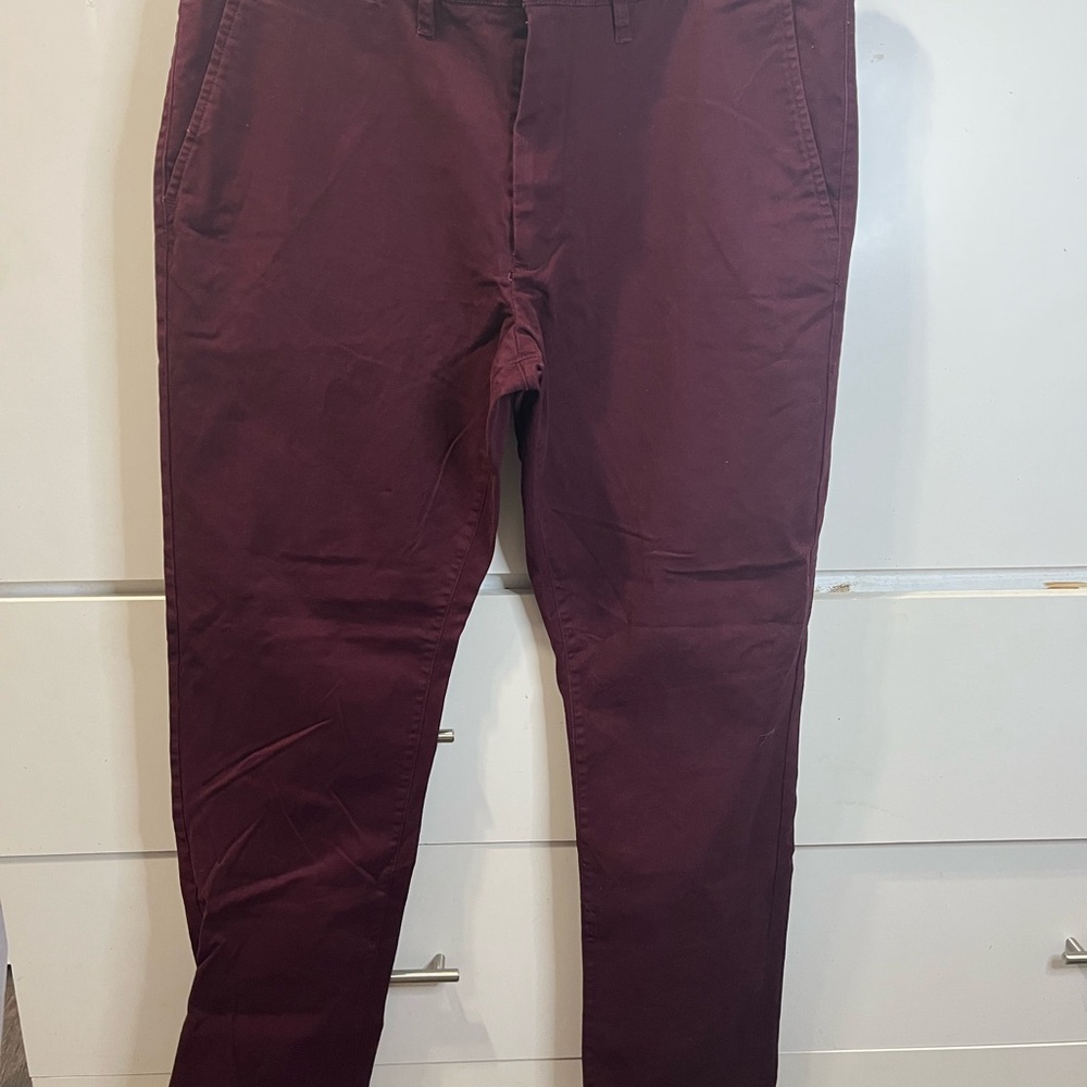 Goodfellow & Co Men's Dark Red Chinos